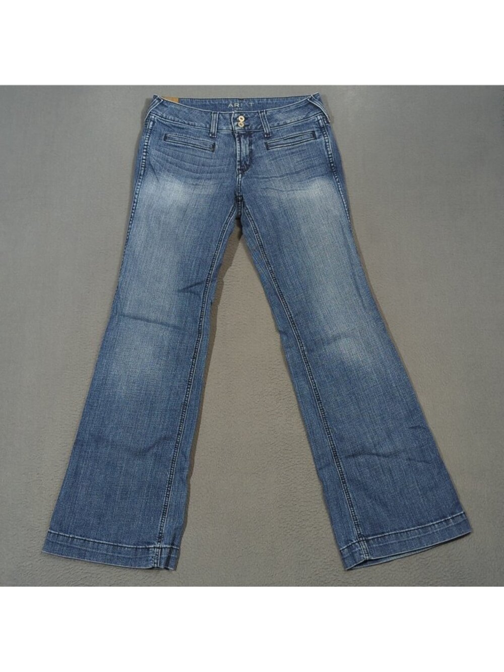 Ariat Jeans Women's 27R Blue Trouser Mid Rise Stretch Outseam Ella Wide Leg